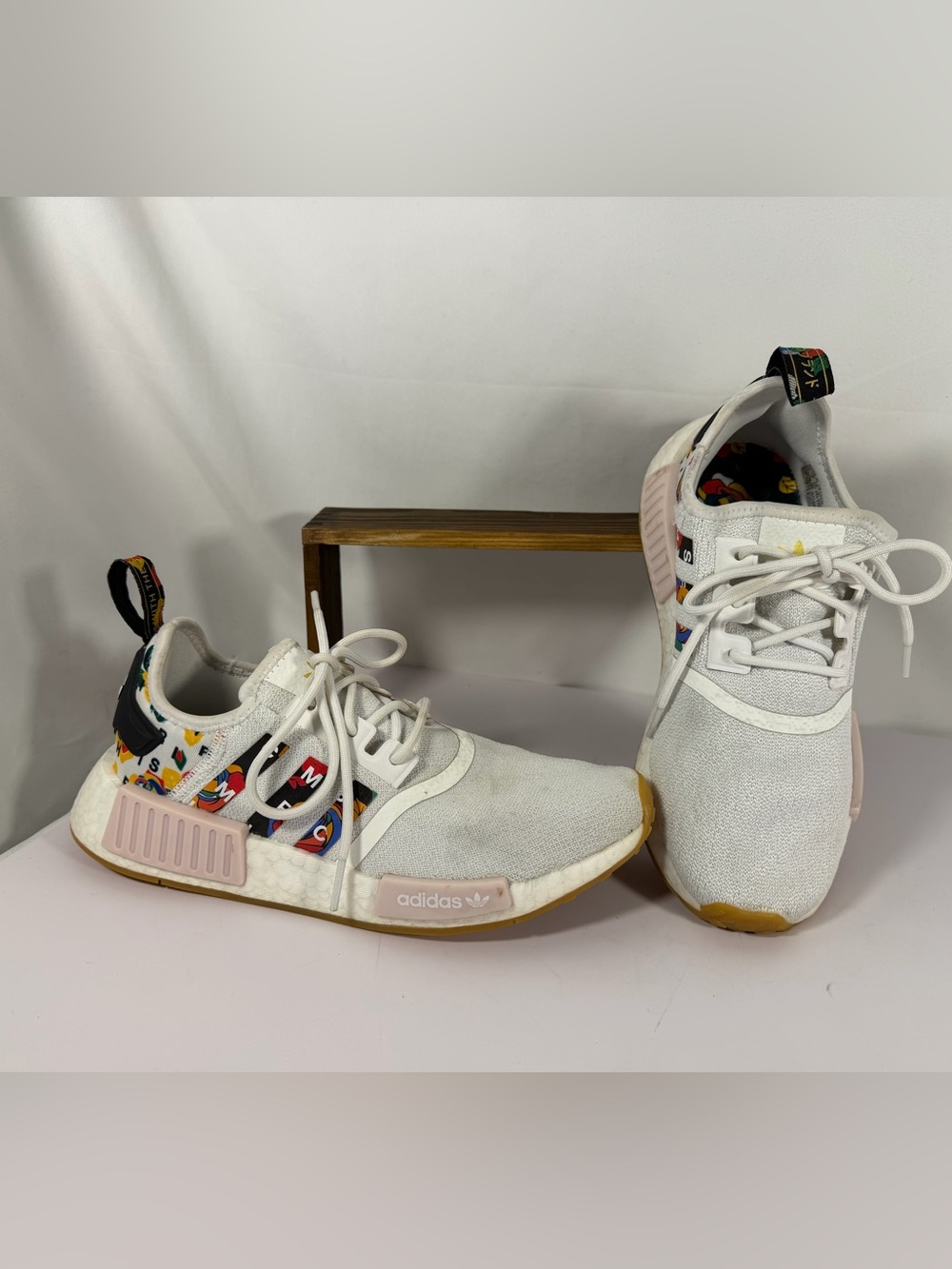 Adidas NMD_R1 Pride White Multicolor Sneakers Size US 7.5